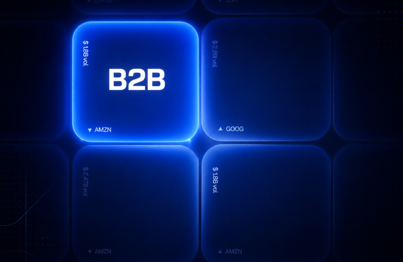 Quadros da cor azul, mostrando foco em estratégia B2B